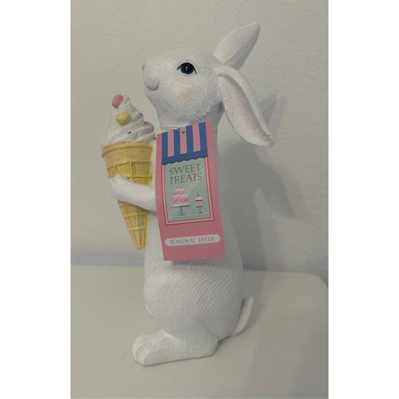 Sweet Treats EASTER BUNNY Pastel Ice Cream Cone, Glitter Easter Egg, Table Decor - Picture 3 of 6